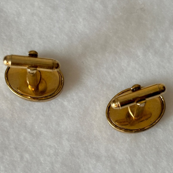 Anson Vintage RN Cufflinks – 1960s Gold Tone Lucite, Mid-Century Medical Caduceu - Picture 4 of 11